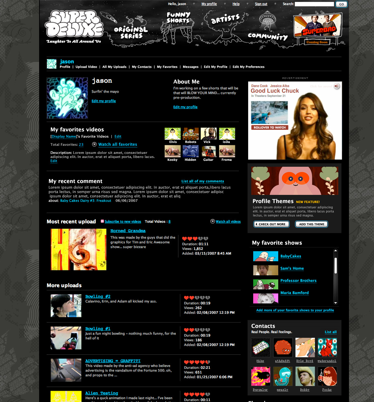 Super Deluxe homepage design